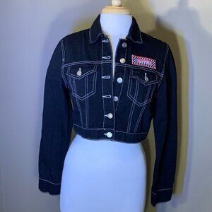 Forever 21 black denim crop jacket, Medium